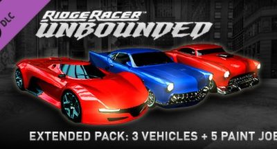 Ridge Racer Unbounded – Extended Pack: 3 Vehicles + 5 Paint Jobs